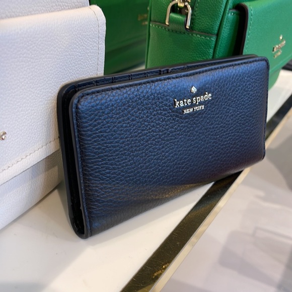 Kate Spade Dumpling Large Slim Bifold Wallet 
COLOR: Black - Picture 11 of 16